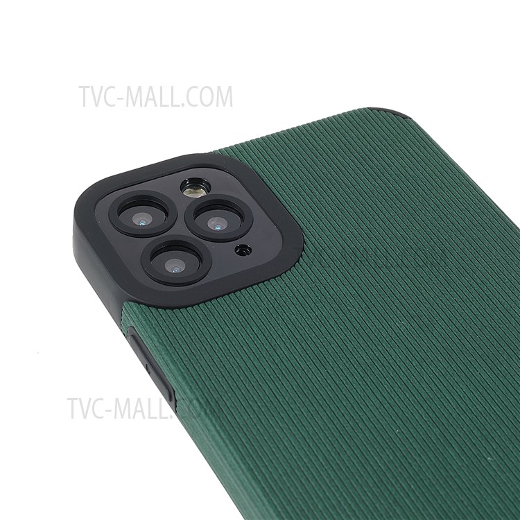 Bamboo Stick Texture Well-protected Microfiber Leather Coated TPU Soft Phone Cover for iPhone 11 Pro Max 6.5 inch - Green-6