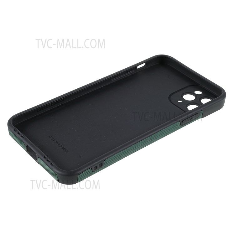 Bamboo Stick Texture Well-protected Microfiber Leather Coated TPU Soft Phone Cover for iPhone 11 Pro Max 6.5 inch - Green-7