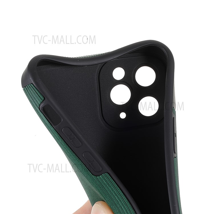 Bamboo Stick Texture Well-protected Microfiber Leather Coated TPU Soft Phone Cover for iPhone 11 Pro Max 6.5 inch - Green-8
