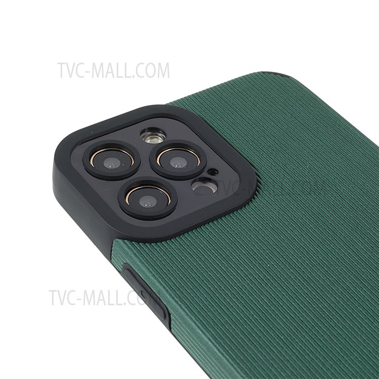 Bamboo Stick Texture Shockproof Microfiber Leather Coated TPU Flexible Soft Phone Case Shell for iPhone 12 Pro 6.1 inch - Green-6