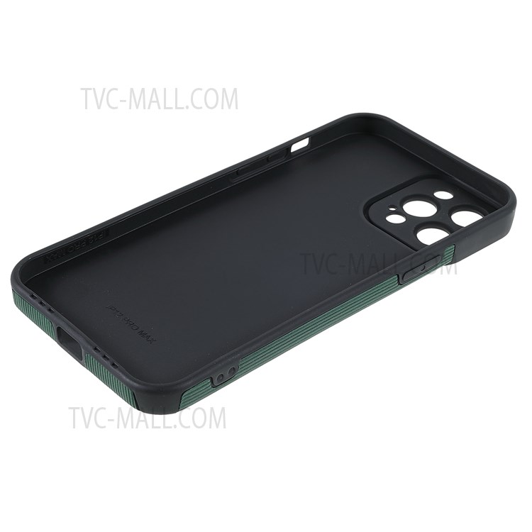 Bamboo Stick Texture Shockproof Microfiber Leather Coated TPU Flexible Soft Phone Case Shell for iPhone 12 Pro 6.1 inch - Green-7
