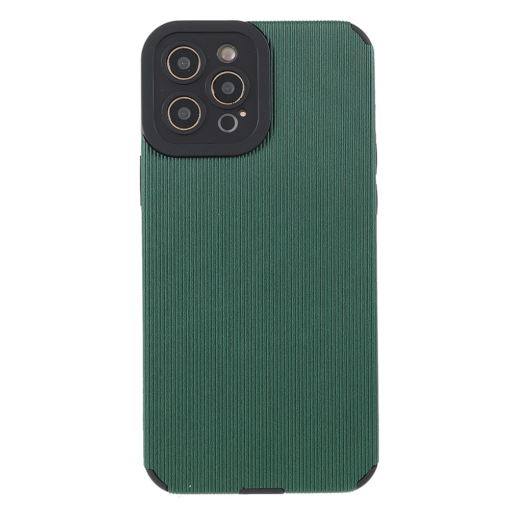 Bamboo Stick Texture Precise Cutout Lightweight Microfiber Leather Coated TPU Soft Phone Cover Shell for iPhone 12 Pro Max 6.7 inch - Green-2