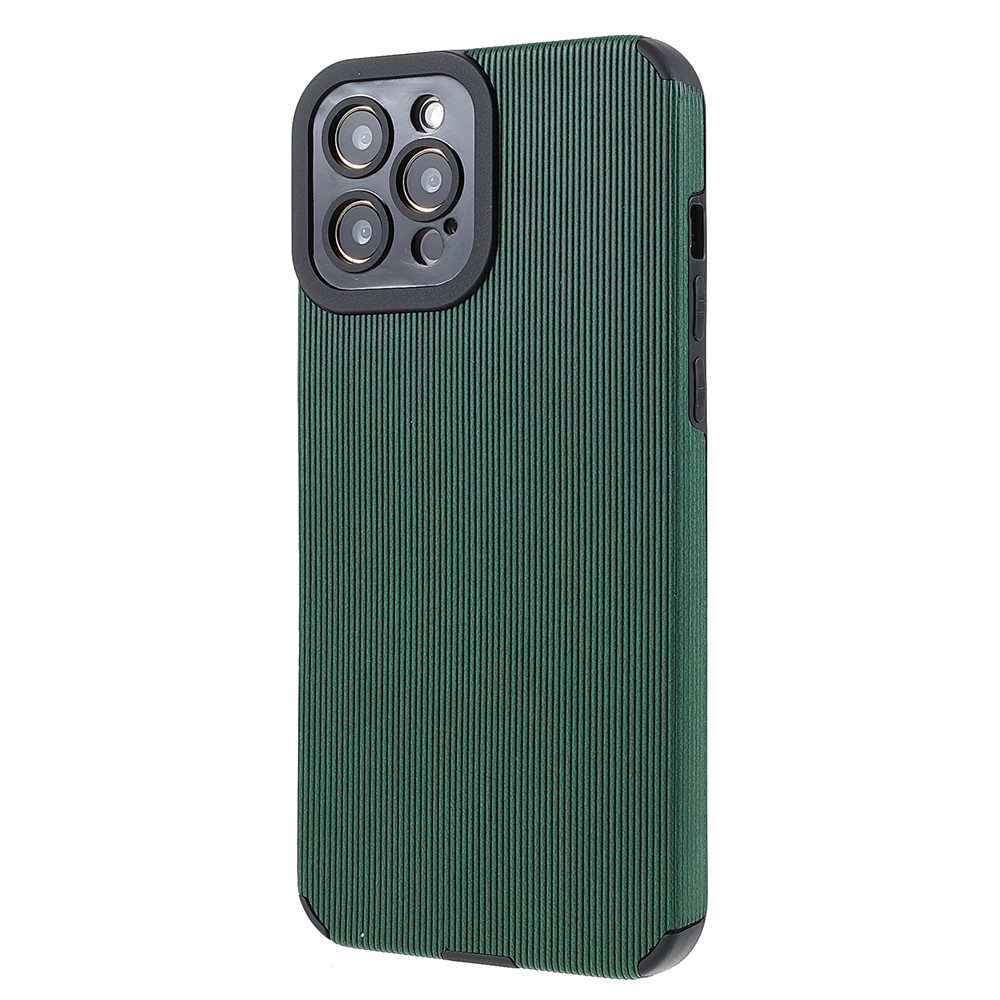Bamboo Stick Texture Precise Cutout Lightweight Microfiber Leather Coated TPU Soft Phone Cover Shell for iPhone 12 Pro Max 6.7 inch - Green-3