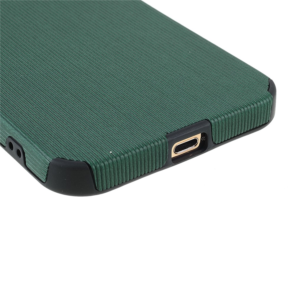 Bamboo Stick Texture Precise Cutout Lightweight Microfiber Leather Coated TPU Soft Phone Cover Shell for iPhone 12 Pro Max 6.7 inch - Green-5