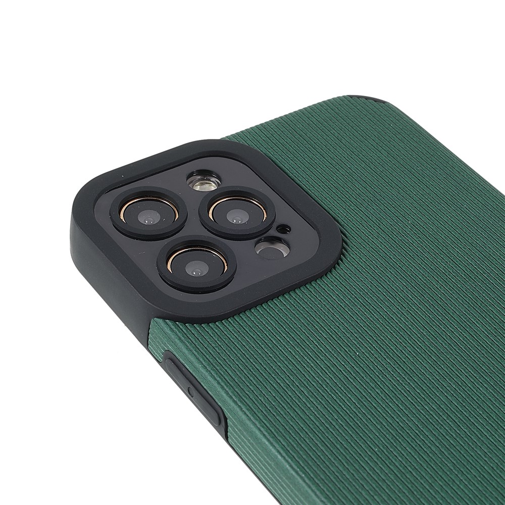 Bamboo Stick Texture Precise Cutout Lightweight Microfiber Leather Coated TPU Soft Phone Cover Shell for iPhone 12 Pro Max 6.7 inch - Green-6