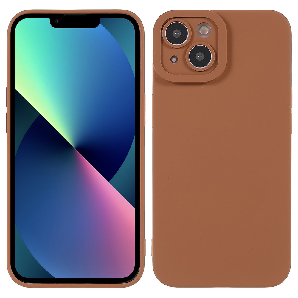 Rubberized Surface Anti-fingerprint Precise Cutout Soft Durable TPU Protective Phone Cover Shell for iPhone 13 6.1 inch - Brown-1
