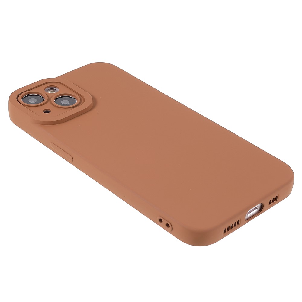 Rubberized Surface Anti-fingerprint Precise Cutout Soft Durable TPU Protective Phone Cover Shell for iPhone 13 6.1 inch - Brown-4