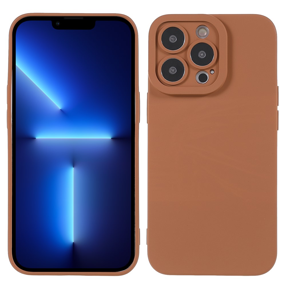 Rubberized Surface Anti-drop Anti-scratch Precise Cutout Soft TPU Well-protected Phone Case for iPhone 13 Pro Max 6.7 inch - Brown-1