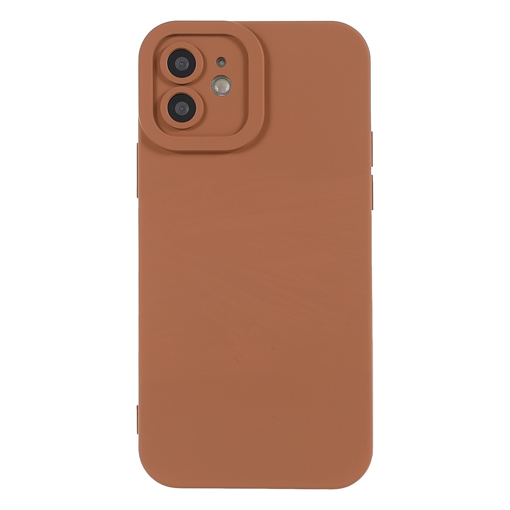 Rubberized Surface Scratch-resistant Precise Cutout Flexible Soft TPU Phone Case Shell for iPhone 12 6.1 inch - Brown-10