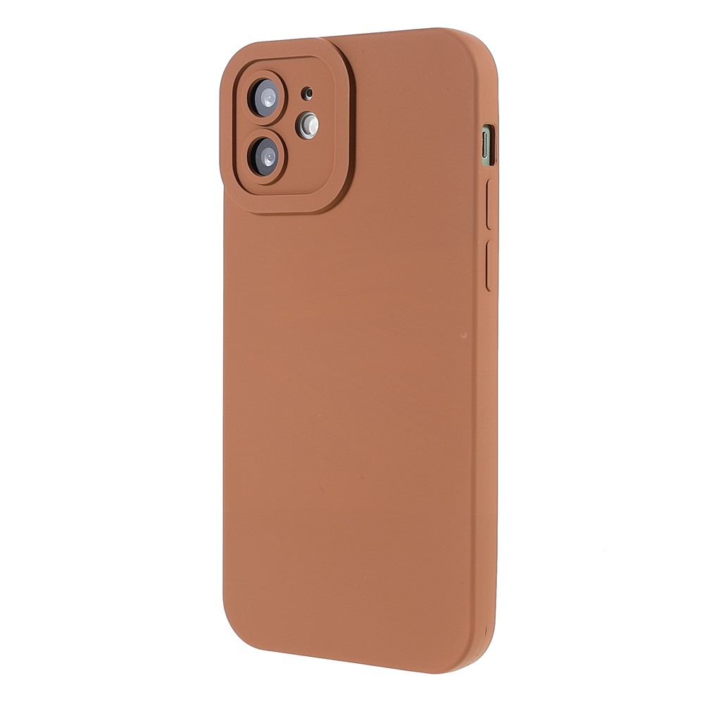 Rubberized Surface Scratch-resistant Precise Cutout Flexible Soft TPU Phone Case Shell for iPhone 12 6.1 inch - Brown-11