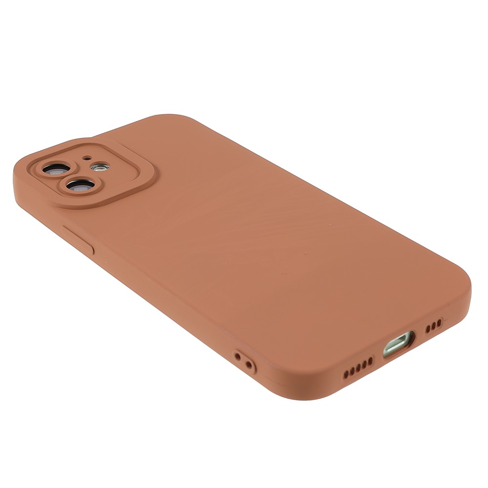 Rubberized Surface Scratch-resistant Precise Cutout Flexible Soft TPU Phone Case Shell for iPhone 12 6.1 inch - Brown-4