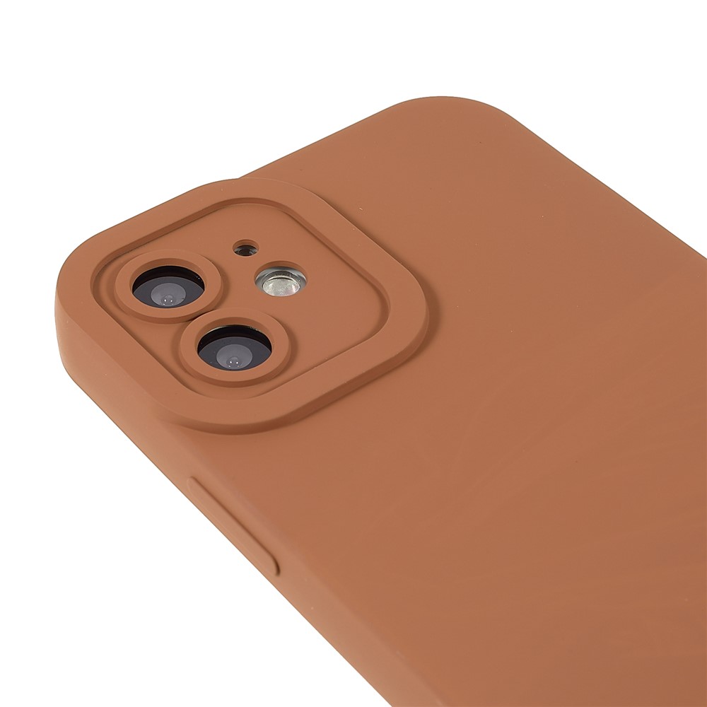 Rubberized Surface Scratch-resistant Precise Cutout Flexible Soft TPU Phone Case Shell for iPhone 12 6.1 inch - Brown-6
