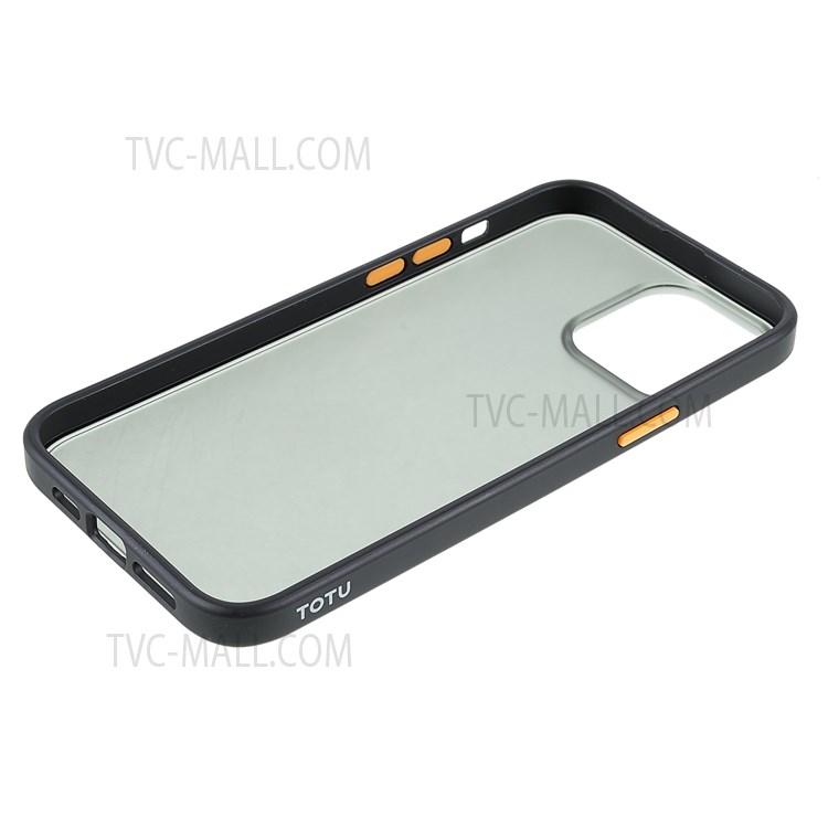 TOTU AA178 Matte Surface Anti-fingerprint Anti-fall Acrylic Back + Soft TPU Frame Phone Cover for iPhone 13 Pro Max 6.7 inch - Black/Yellow-7
