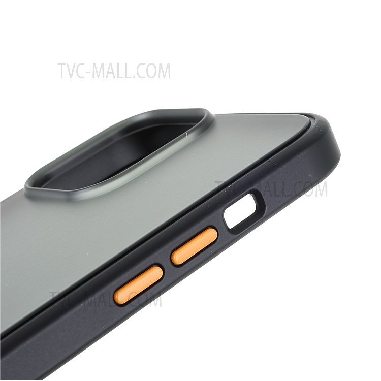 TOTU AA178 Matte Surface Anti-fingerprint Anti-fall Acrylic Back + Soft TPU Frame Phone Cover for iPhone 13 Pro Max 6.7 inch - Black/Yellow-8