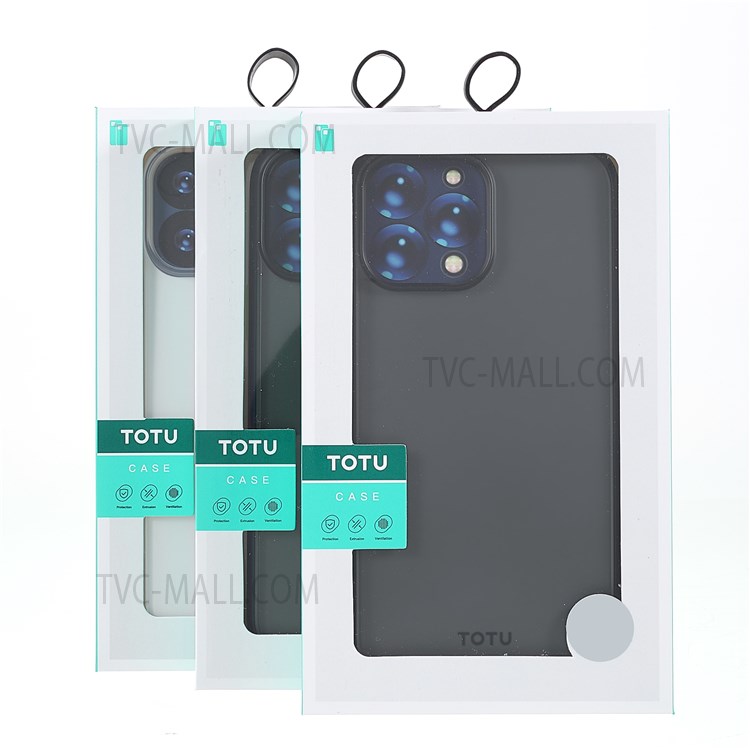 TOTU AA178 Matte Surface Anti-fingerprint Anti-fall Acrylic Back + Soft TPU Frame Phone Cover for iPhone 13 Pro Max 6.7 inch - Black/Yellow-9