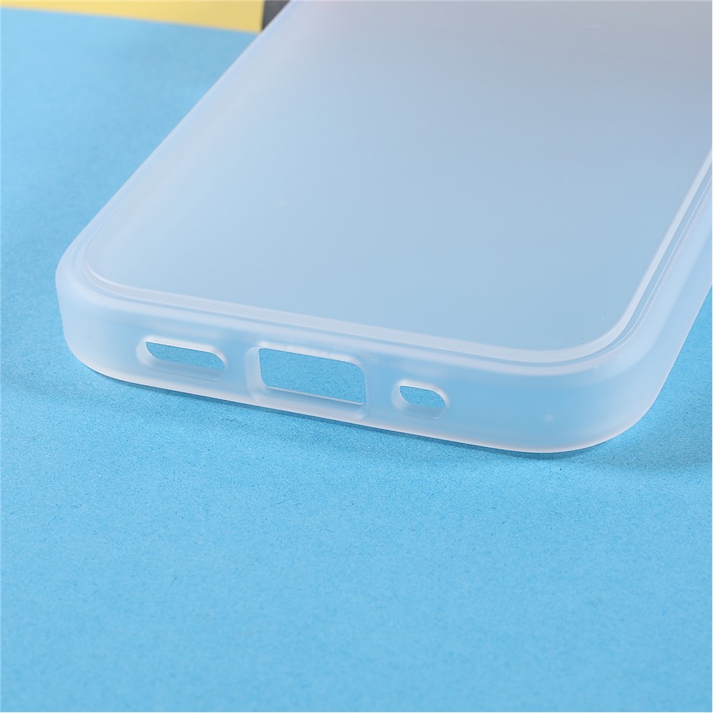 TOTU AA178 Matte Surface Colored Buttons Acrylic Back + Soft TPU Frame Anti-scratch Phone Case Cover for iPhone 13 6.1 inch - Transparent/Red-6