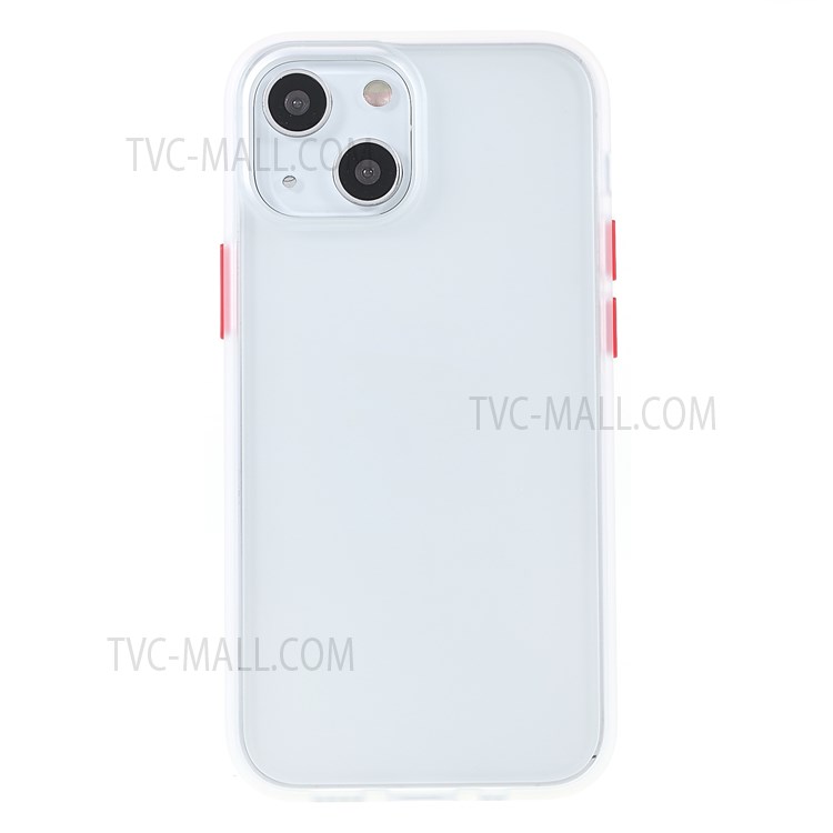 TOTU AA178 Matte Surface Light Slim Acrylic Back + Soft TPU Frame Protective Phone Case Shell for iPhone 13 mini 5.4 inch - Transparent/Red-2