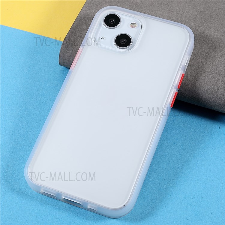 TOTU AA178 Matte Surface Light Slim Acrylic Back + Soft TPU Frame Protective Phone Case Shell for iPhone 13 mini 5.4 inch - Transparent/Red-3