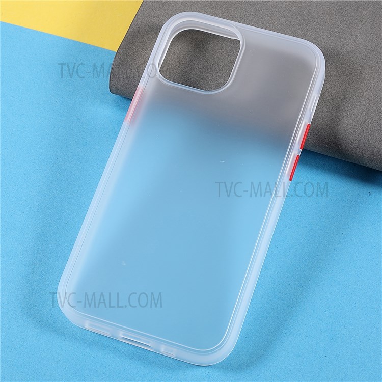 TOTU AA178 Matte Surface Light Slim Acrylic Back + Soft TPU Frame Protective Phone Case Shell for iPhone 13 mini 5.4 inch - Transparent/Red-4