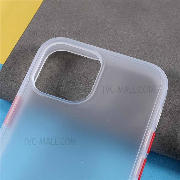TOTU AA178 Matte Surface Light Slim Acrylic Back + Soft TPU Frame Protective Phone Case Shell for iPhone 13 mini 5.4 inch - Transparent/Red-5