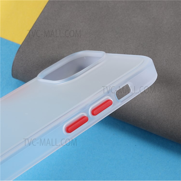 TOTU AA178 Matte Surface Light Slim Acrylic Back + Soft TPU Frame Protective Phone Case Shell for iPhone 13 mini 5.4 inch - Transparent/Red-8
