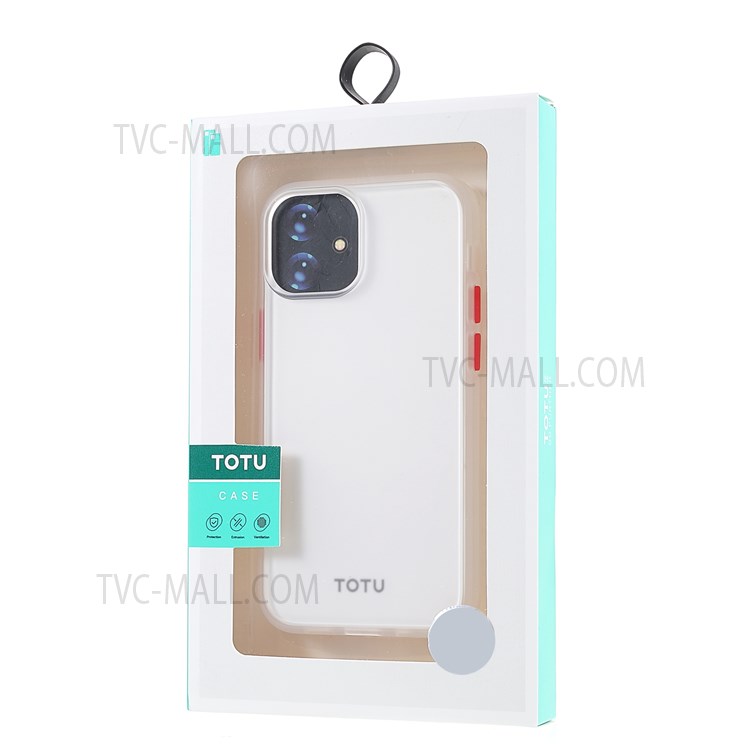 TOTU AA178 Matte Surface Light Slim Acrylic Back + Soft TPU Frame Protective Phone Case Shell for iPhone 13 mini 5.4 inch - Transparent/Red-9
