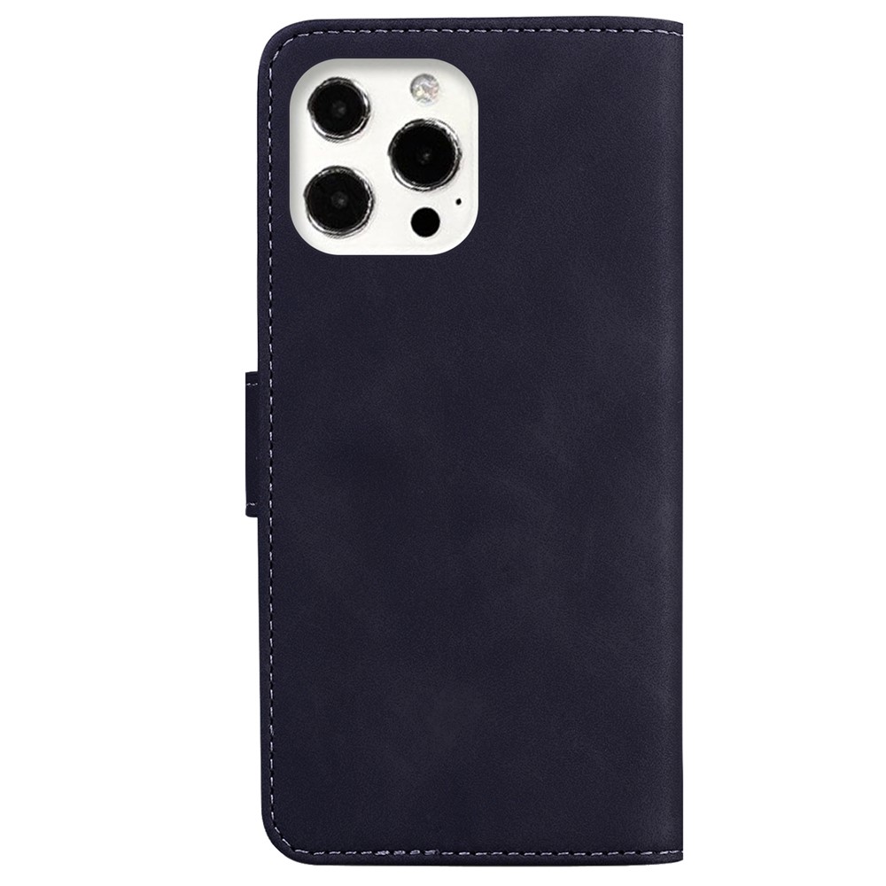 Big Butterfly Pattern Printing Dual-sided Magnetic Clasp Anti-scratch Skin-touch PU Leather Phone Cover with Stand for iPhone 13 Pro 6.1 inch - Black-3