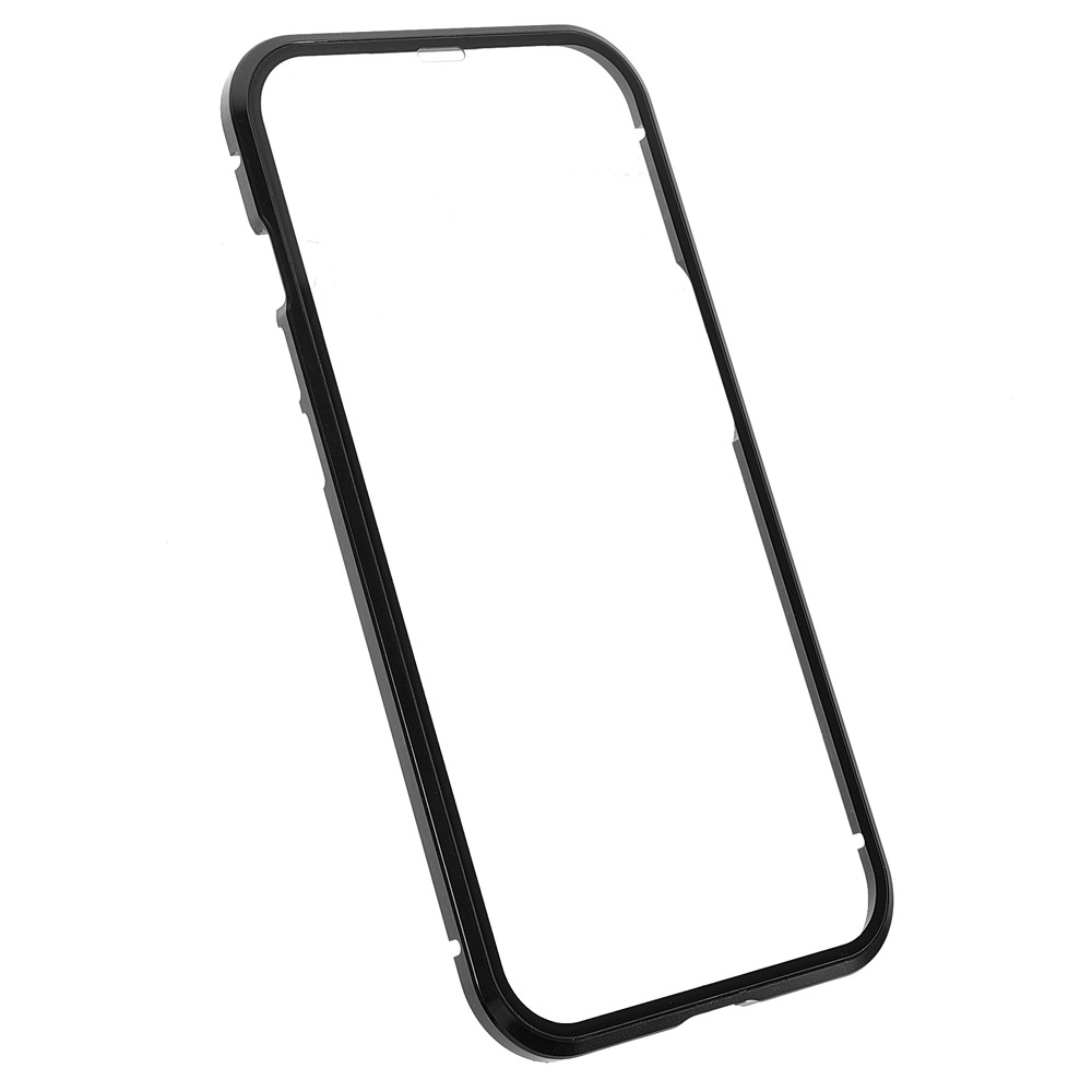 Double-sided Tempered Glass + Metal Frame Magnetic Phone Cover Shell with Camera Lens Protector for iPhone 13 Pro Max 6.7 inch - Black-11