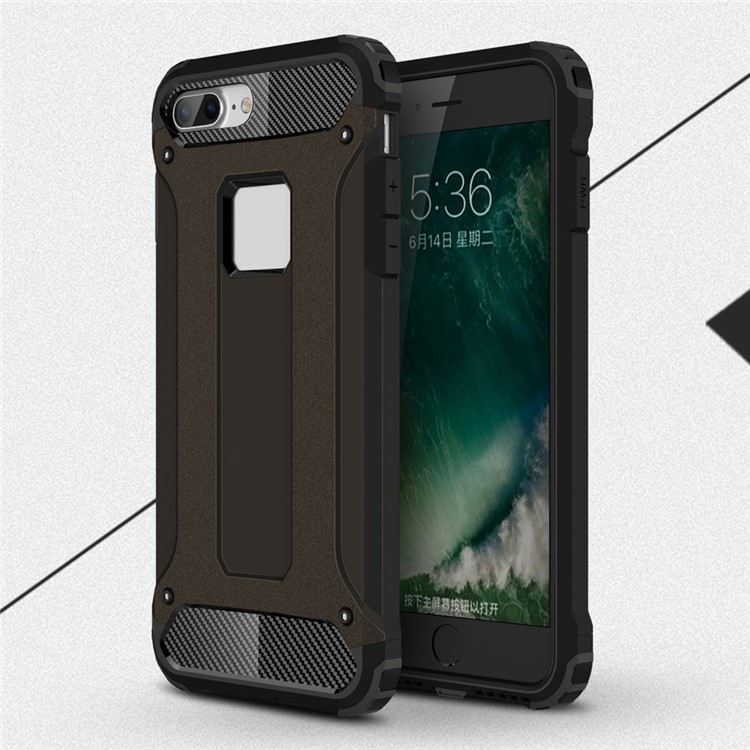 Armor Guard Plastic + TPU Hybrid Case for iPhone 7 Plus 5.5 inch - Black-1
