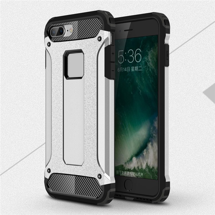 

Armor Guard Plastic + TPU Hybrid Shell for iPhone 8 Plus / 7 Plus 5.5 inch - Silver