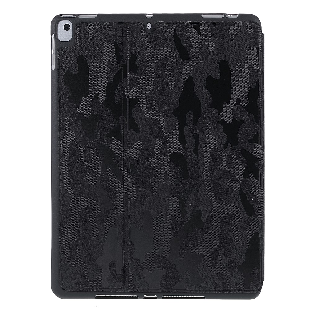 X-LEVEL War Wolf Series Camouflage Pattern PU Leather Stand Auto Sleep/Wake Cover with Pencil Holder for iPad 10.2 (2021)/(2020)/(2019) / Air 10.5 inch (2019) / iPad Pro 10.5-inch (2017) - Black-3