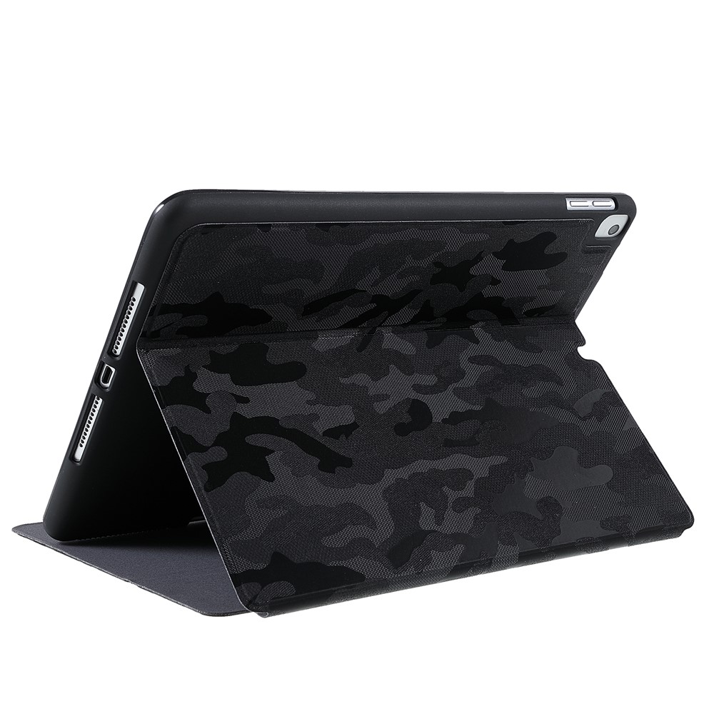 X-LEVEL War Wolf Series Camouflage Pattern PU Leather Stand Auto Sleep/Wake Cover with Pencil Holder for iPad 10.2 (2021)/(2020)/(2019) / Air 10.5 inch (2019) / iPad Pro 10.5-inch (2017) - Black-5