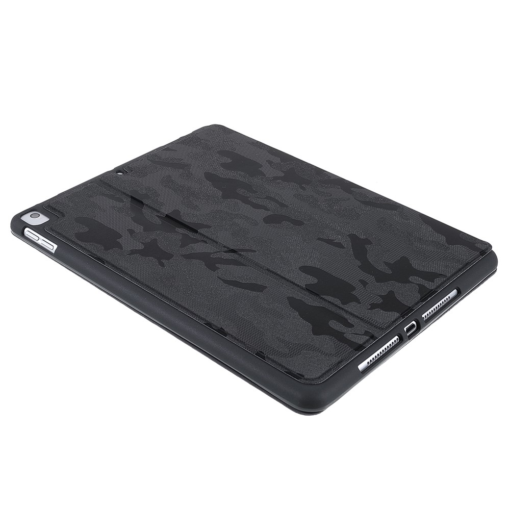 X-LEVEL War Wolf Series Camouflage Pattern PU Leather Stand Auto Sleep/Wake Cover with Pencil Holder for iPad 10.2 (2021)/(2020)/(2019) / Air 10.5 inch (2019) / iPad Pro 10.5-inch (2017) - Black-7