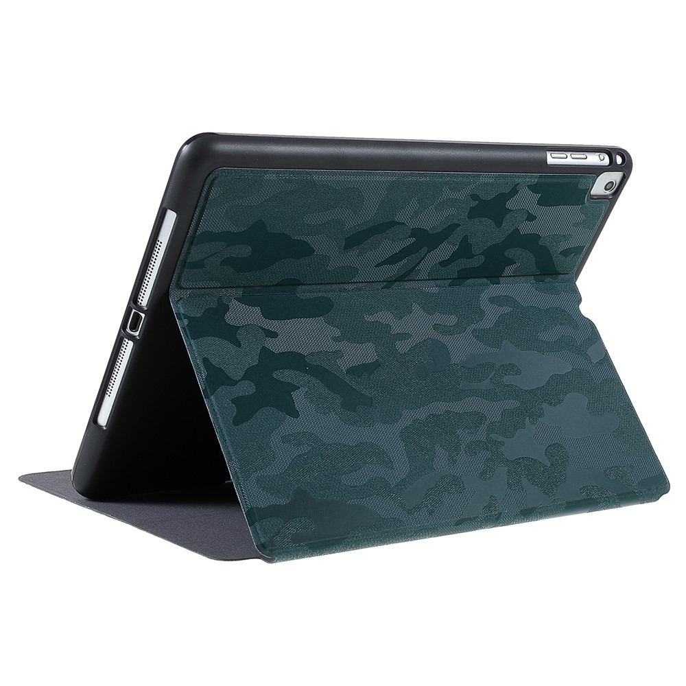 X-LEVEL War Wolf Series Camouflage Pattern PU Leather Smart Auto Wake/Sleep Stand Case with Pencil Holder for iPad 9.7-inch (2017)/(2018) / Air (2013)/Air 2 / iPad Pro 9.7 inch (2016) - Green-10