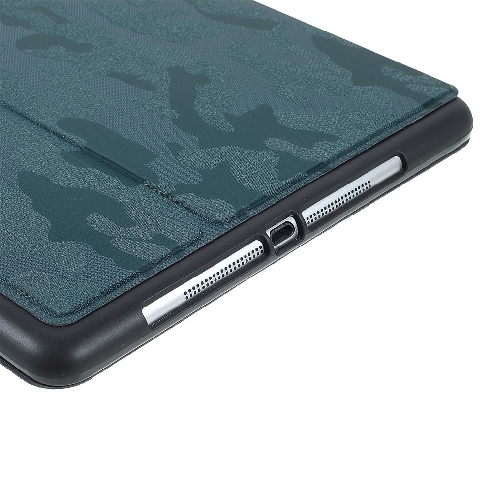 X-LEVEL War Wolf Series Camouflage Pattern PU Leather Smart Auto Wake/Sleep Stand Case with Pencil Holder for iPad 9.7-inch (2017)/(2018) / Air (2013)/Air 2 / iPad Pro 9.7 inch (2016) - Green-7