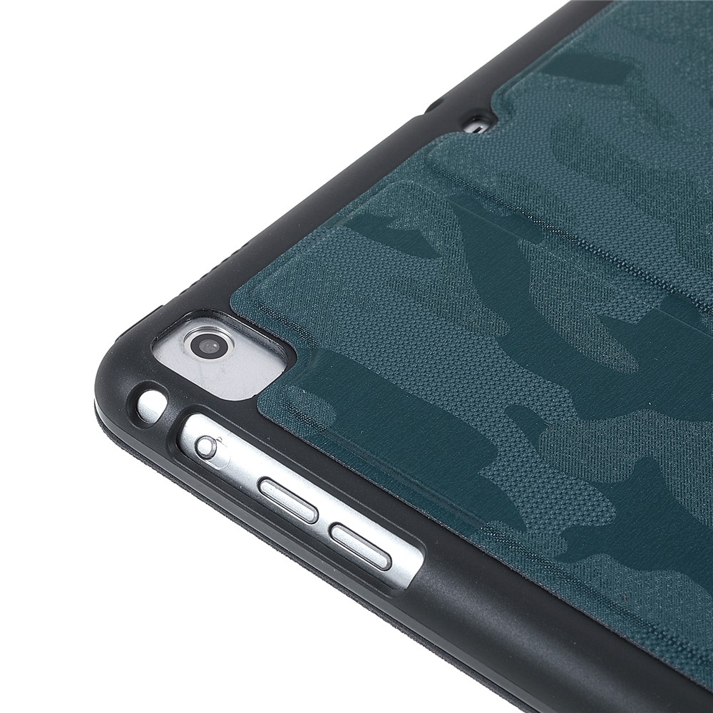 X-LEVEL War Wolf Series Camouflage Pattern PU Leather Smart Auto Wake/Sleep Stand Case with Pencil Holder for iPad 9.7-inch (2017)/(2018) / Air (2013)/Air 2 / iPad Pro 9.7 inch (2016) - Green-8