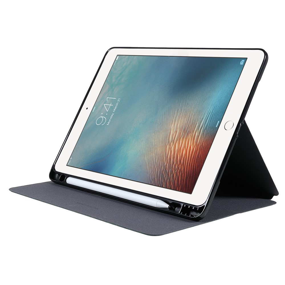X-LEVEL War Wolf Series Camouflage Pattern PU Leather Smart Auto Wake/Sleep Stand Case with Pencil Holder for iPad 9.7-inch (2017)/(2018) / Air (2013)/Air 2 / iPad Pro 9.7 inch (2016) - Green-9
