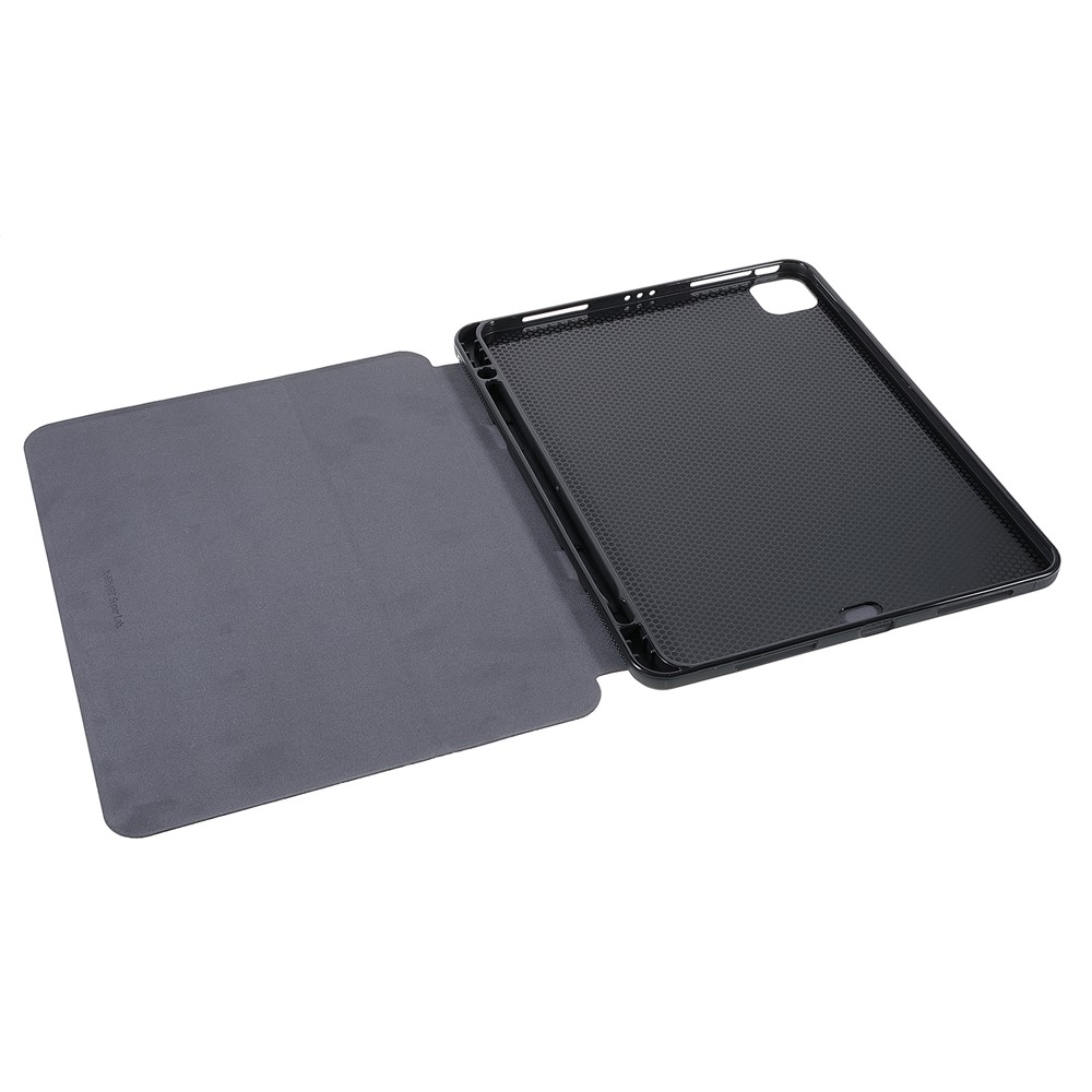 X-LEVEL Litchi Texture PU Leatther Folio Stand Smart Auto Wake/Sleep Case with Pencil Holder for iPad Pro 11-inch (2021)/(2020)/(2018) / Air (2020) - Dark Green-11