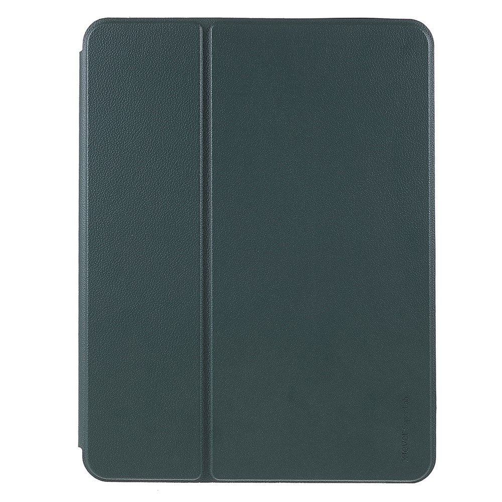 X-LEVEL Litchi Texture PU Leatther Folio Stand Smart Auto Wake/Sleep Case with Pencil Holder for iPad Pro 11-inch (2021)/(2020)/(2018) / Air (2020) - Dark Green-2