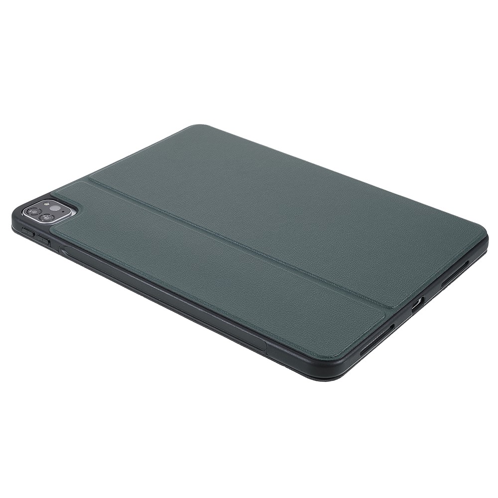 X-LEVEL Litchi Texture PU Leatther Folio Stand Smart Auto Wake/Sleep Case with Pencil Holder for iPad Pro 11-inch (2021)/(2020)/(2018) / Air (2020) - Dark Green-8