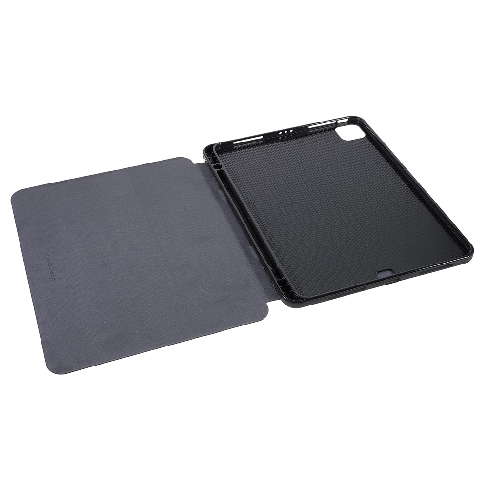 X-LEVEL Litchi Texture PU Leatther Folio Stand Smart Auto Wake/Sleep Case with Pencil Holder for iPad Pro 11-inch (2021)/(2020)/(2018) / Air (2020) - Black-11