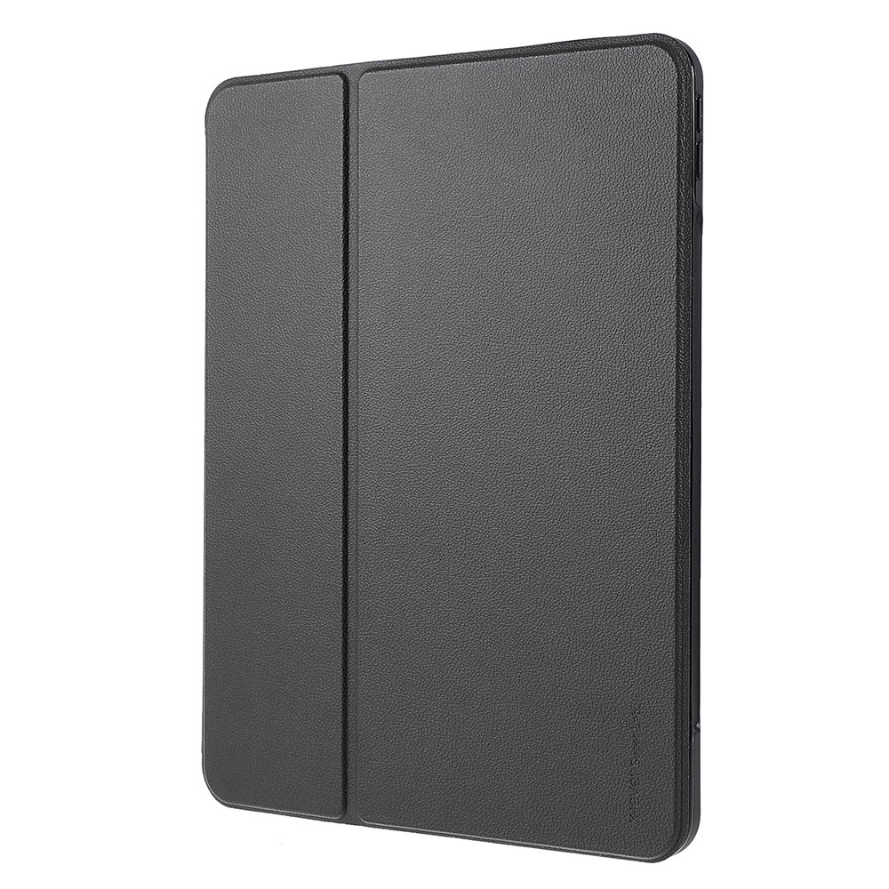 X-LEVEL Litchi Texture PU Leatther Folio Stand Smart Auto Wake/Sleep Case with Pencil Holder for iPad Pro 11-inch (2021)/(2020)/(2018) / Air (2020) - Black-3