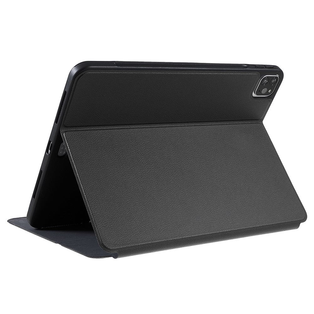 X-LEVEL Litchi Texture PU Leatther Folio Stand Smart Auto Wake/Sleep Case with Pencil Holder for iPad Pro 11-inch (2021)/(2020)/(2018) / Air (2020) - Black-7