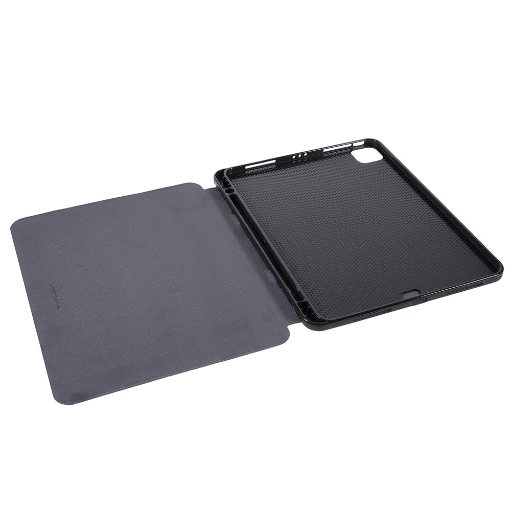 X-LEVEL Litchi Texture PU Leatther Folio Stand Smart Auto Wake/Sleep Case with Pencil Holder for iPad Pro 11-inch (2021)/(2020)/(2018) / Air (2020) - Light Purple-11