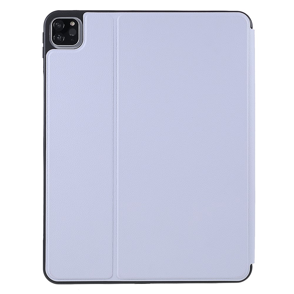 X-LEVEL Litchi Texture PU Leatther Folio Stand Smart Auto Wake/Sleep Case with Pencil Holder for iPad Pro 11-inch (2021)/(2020)/(2018) / Air (2020) - Light Purple-4