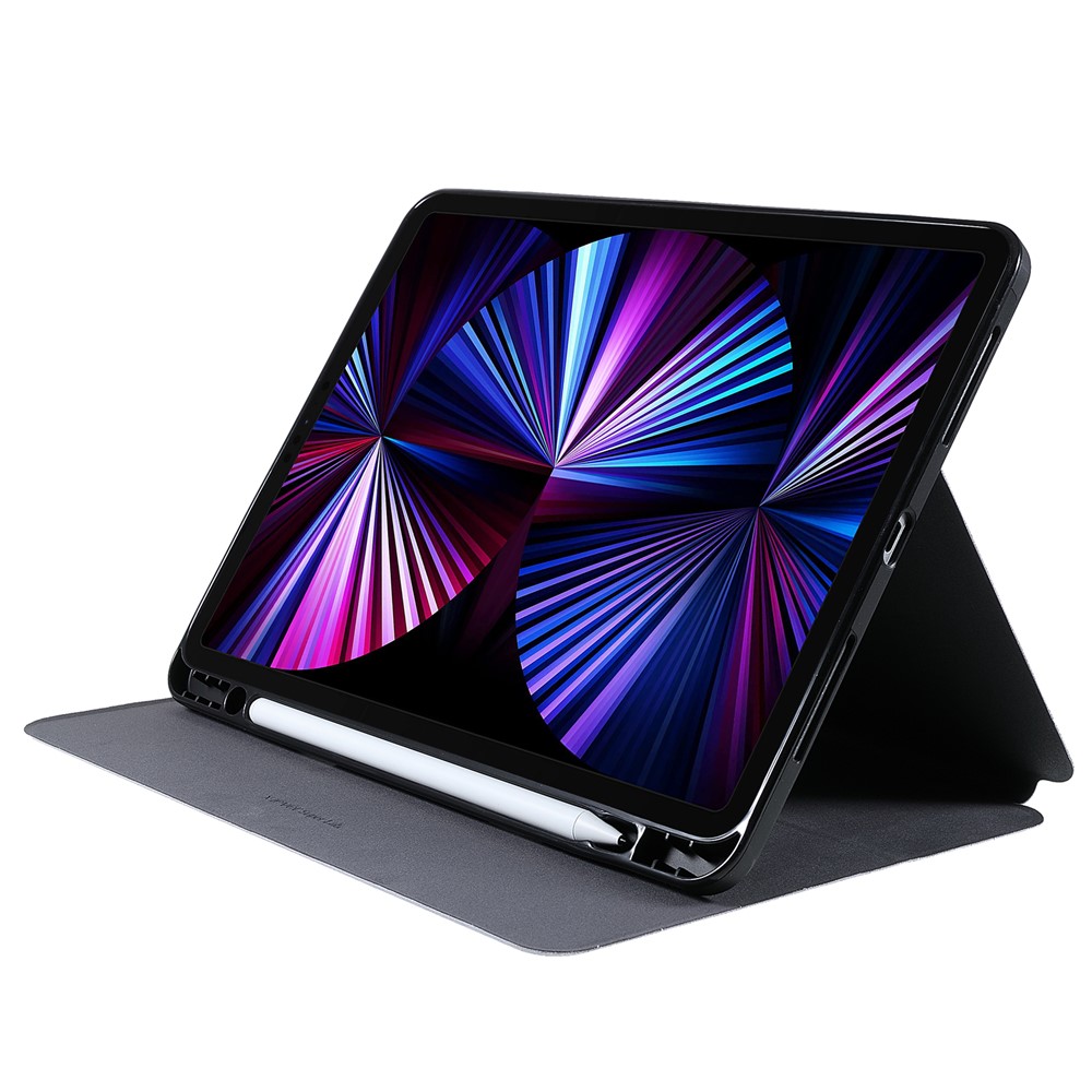 X-LEVEL Litchi Texture PU Leatther Folio Stand Smart Auto Wake/Sleep Case with Pencil Holder for iPad Pro 11-inch (2021)/(2020)/(2018) / Air (2020) - Light Purple-5