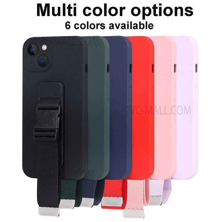 Mobile Phone Soft TPU Case with Adjustable Wrist Strap Kickstand for iPhone 13 mini 5.4 inch - Green-9