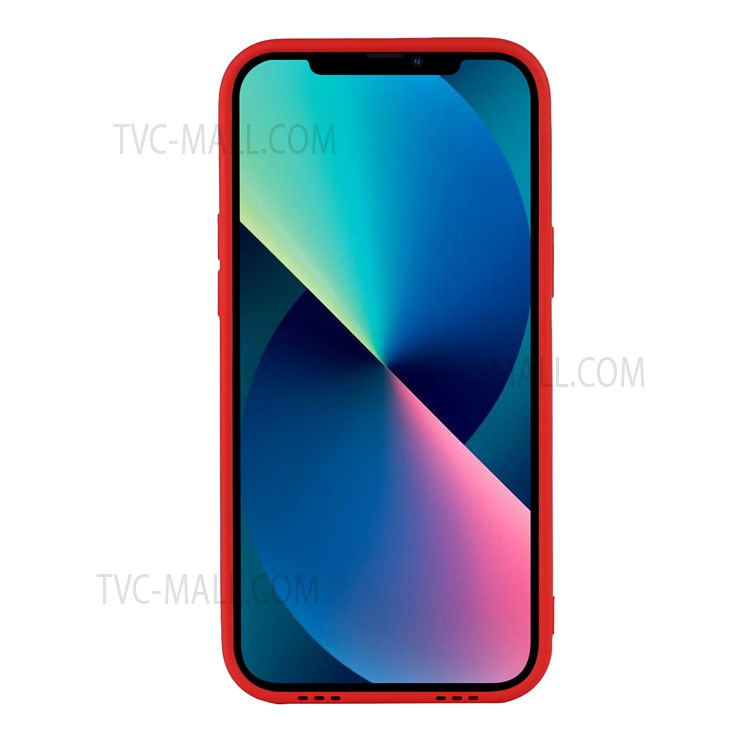 Lightweight Phone Cover Flexible TPU Phone Case with Adjustable Wrist Strap Kickstand and Long Shoulder Strap for iPhone 13 6.1 inch - Red-4