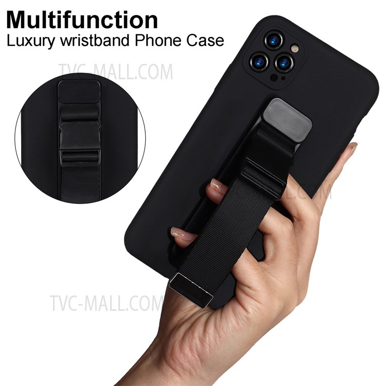 Anti-dust Precise Cutout Soft TPU Phone Case with Adjustable Wrist Strap Kickstand and Long Shoulder Strap for iPhone 13 Pro 6.1 inch - Purple-9