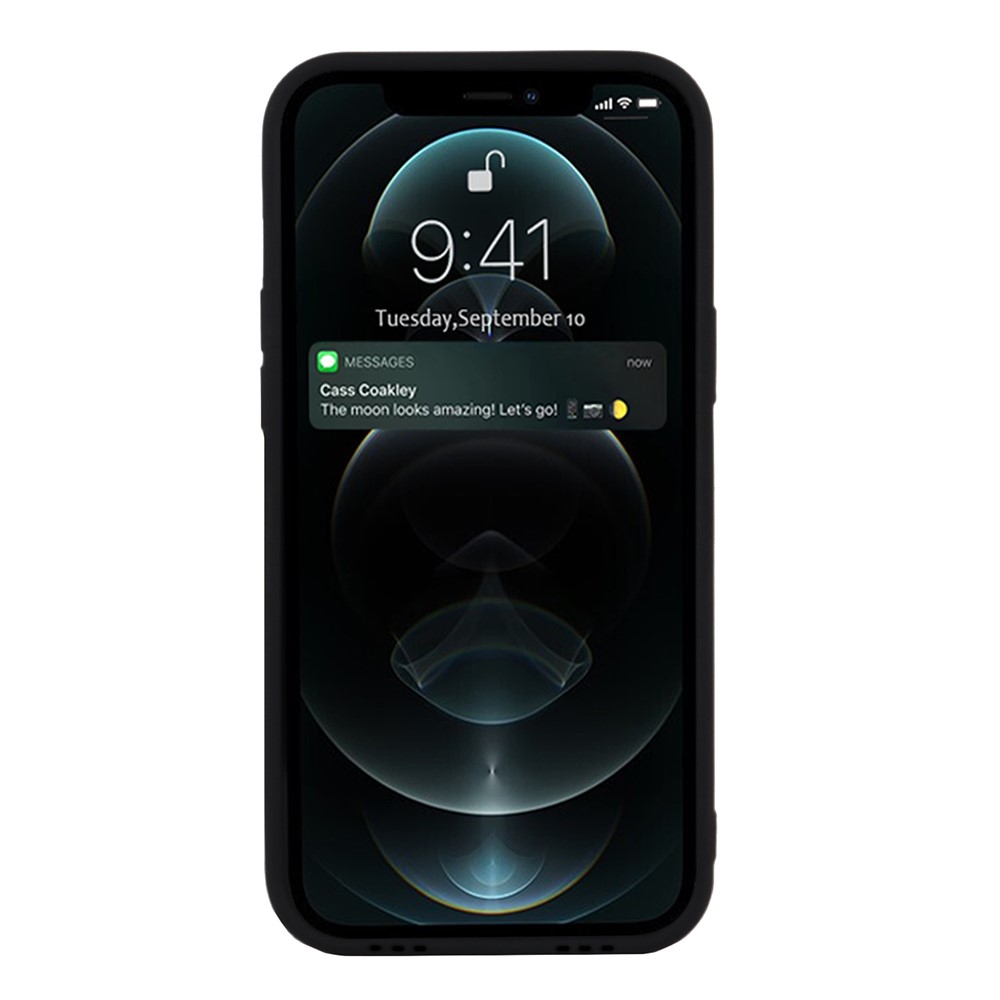 High-quality Soft TPU Phone Case with Adjustable Wrist Strap Kickstand and Long Shoulder Strap for iPhone 12 Pro Max 6.7 inch - Black-4